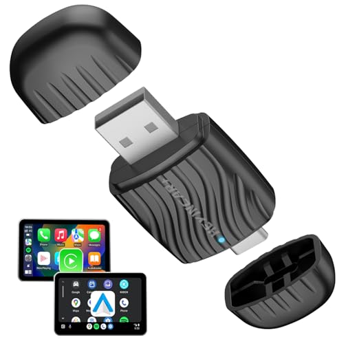 Wireless CarPlay Adapter for Cars Convert Wired to Wireless Android Auto Dongle 2 in 1 Mini Adapter Plug and Play Fast Auto Connection No Delay Stable Control for iPhone & Android