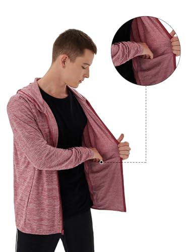 Mens UPF 50+ UV Full Zip Sun Protection Hoodie Jacket With Thumb holes Cooling Lightweight Fishing Hiking Cooling Shirts men4