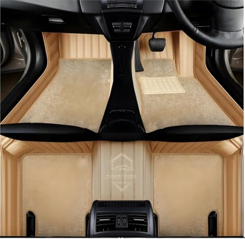 Image of 10D Car Foot Mat for Tata Sierra EV | Beige | Premium Leatherette Imparts Luxurious & Elegant Look | Waterproof Dust Proof | Custom Fitted Car Floor Tray Mat