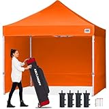 ABCCANOPY Pop-Up Pavillon Festival Sonnenschutz mit 4 Seitenteilen 3x3M Kommerzielle -Serien,Orange