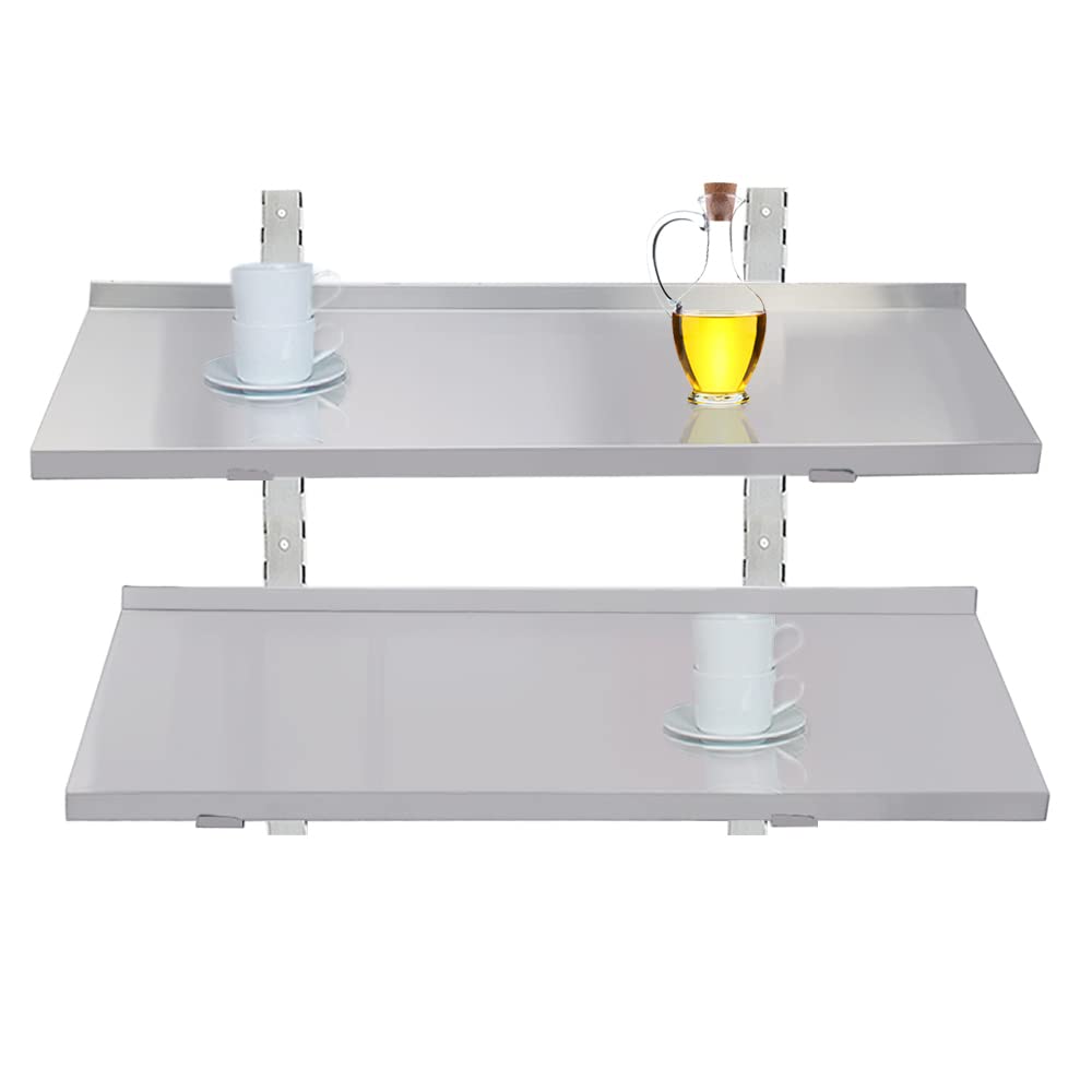 Mensole in acciaio inossidabile Mensola da muro e parete per cucina (o ristorante, bar, casa, cucina, lavanderia, garage e ripostiglio) (120 x 32 x 55cm)