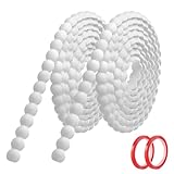 Hengrongshen Moulure Murale Décorative Adhésive Blanc (6M x 20mm) Moulure en PVC Flexible avec Bordure Perlée 3D, Baguette de Finition Hydrofuge et À Peindre pour Mur, Cadre de Miroir et Bords