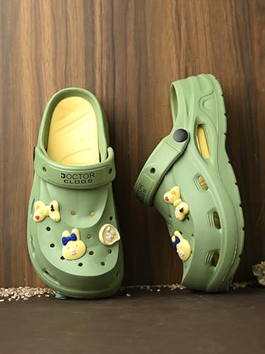 Image of Women Clogs Sandals with Back Strap | Lightweight EVA Cartoon Charm Slip-On Shoes for Womens & Girls | Anti-Slip Comfortable Everyday Wear