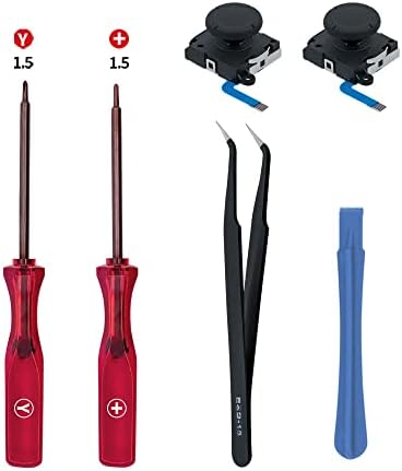 Mcbazel 3D Analog Joystick Repair Kit for Switch/Switch OLED Joy-Con/Switch Lite Controller Repair Tool Joycon Replacement Thumb Sticks with Screwdriver Set Tri-Wing Screwdriver Tool(Not for Switch2)