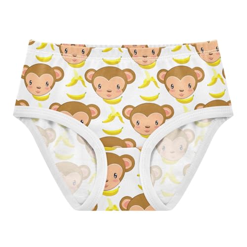 Joisal Toddler Girls Underwear 2t Cotton Girl Panties Cute Stylish Briefs Kids Undies Cute Cartoon Monkey Bananas