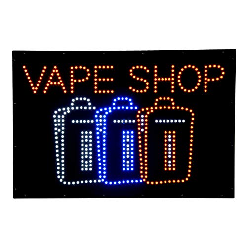 LED Vaporizer Sign for Business, Super Bright LED Open Sign for Vaporizer Store Electric Advertising Display Sign for Tobacco Shop Business Shop Store Window Home Decor. (Vape Shop)