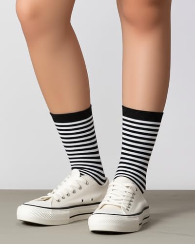 Image of Gelante 12-Pair Women's Crew Socks, Soft Thin Lightweight Breathable Athletic & Casual