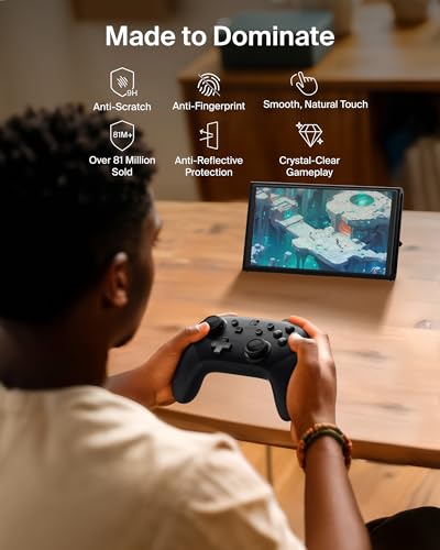 Image of Belkin TemperedGlass Anti-Reflective Screen Protector for Nintendo Switch 2-9H Hardness, Slim, Scratch-Resistant - Includes Easy Align Frame for Bubble Free Application - Gaming Essentials