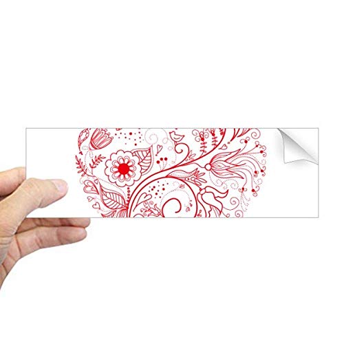 Autocollant pour fenêtre fleurs rouges, décoration vitrage Saint-Valentin rectangulaire