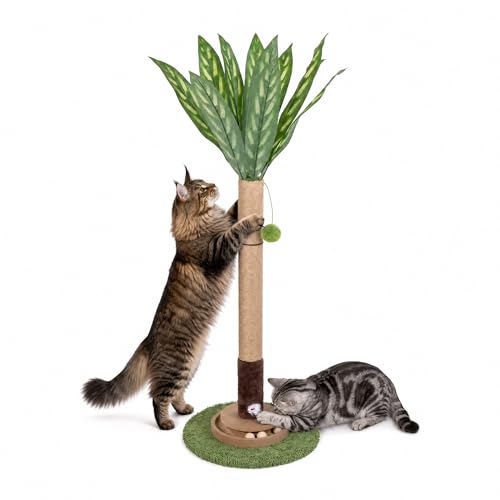 Poste rascador para gato de 35 pulgadas con juguete colgante miniatura 1