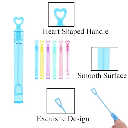 Seifenblasen Set Kinder,24 Stück Mini Seifenblasen Stäbe,Herz-Griff Hochzeit Seifenblasen,Seifenblasen Stäbe Spielzeug,Herzförmig Seifenblasen Kinder für Parteibevorzugung(Enthält Keine Flüssigkeit)
