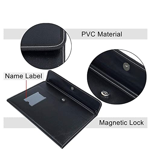 Image of ANG Multipurpose A4 Document Folder - PU Leather File Organizer with 40 Transparent Sleeves | Sleek, Durable & Professional | Ideal for Office, School & Personal Use - Black