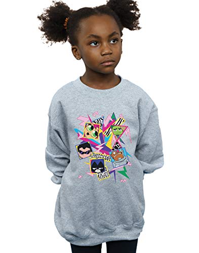 DC Comics Girls Teen Titans Go 80s Icons Sweatshirt Sport Grey 9-11 Years