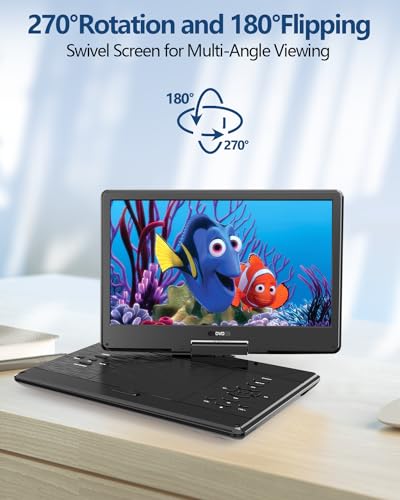 Arafuna HPD145B628 15.91 Inch Thin Portable Dvd Player With 14.5 Inch Large Swivel Screen 5-Hour Rechargeable Battery thumb #6