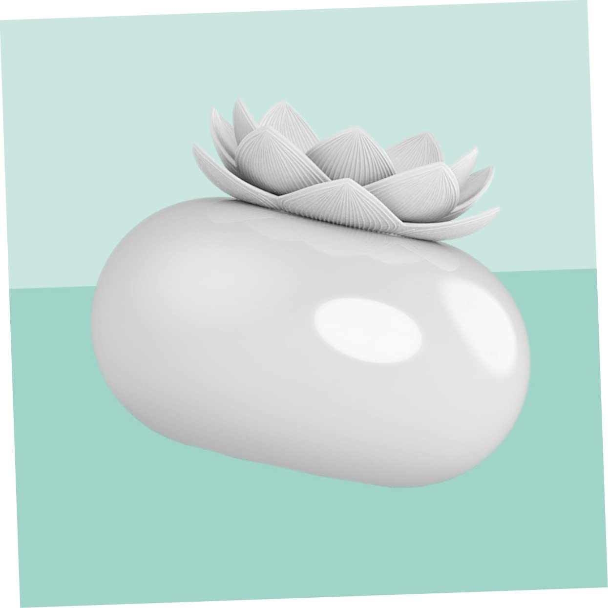ABOOFAN Diffusore di Aromi Forma di Loto in Ceramica Umidificatore Nebbia Silenzioso Macchina per Design Bianco e Rosso per Camera da Letto Soggiorno Ufficio