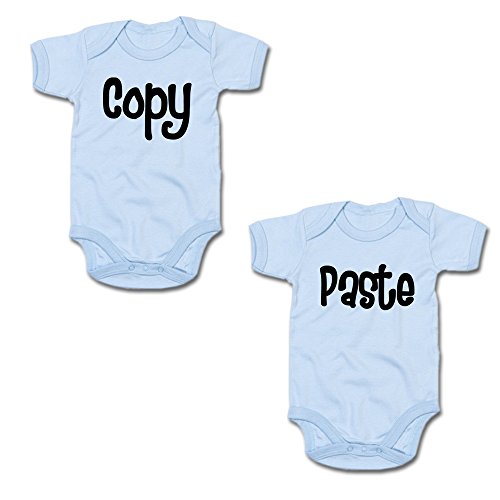 Copy & Paste Twin-Set Baby-Body-Set (250.0046) (0-3 Monate, blau/blau)