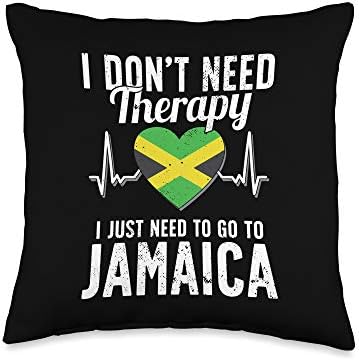 Jamaican Gifts & Jamaican Souvenirs Jamaican Flag I Vacation Jamaica Throw Pillow, 16×16, Multicolor