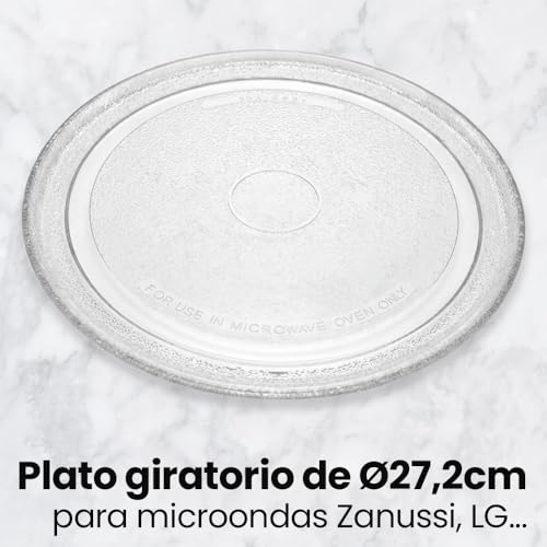 Miniatura 2 de Anakel Home Recambio Plato Giratorio De Microondas Liso Con 27,2cm De Diámetro Exterior I Universal I Vidrio Resistente Reforzado I Fácil Instalación I