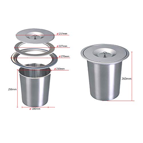 Caneca de basura empotrable para cocina 8L acero inoxidable miniatura 3