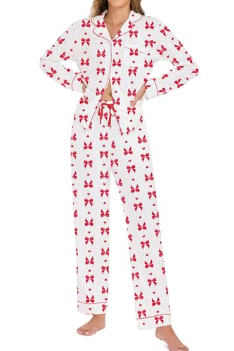 LUBOT Women's 100% Cotton Pajama Set – Soft Button-Down Knit Sleepwear With Shorts, S-XXL, Peony Print - View #2