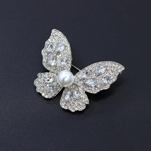 Image of Butterfly Brooch for Women, Insect Butterfly Pins Shawl Pin Clip Flashing Butterfly Jewelry Fashion Brooch Wedding Accessories Sweater Scarf Brooch for Women