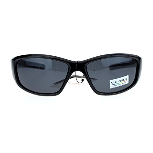 Nitrogen Polarized Mens Classic Oval Plastic Warp Sport Sunglasses Black3