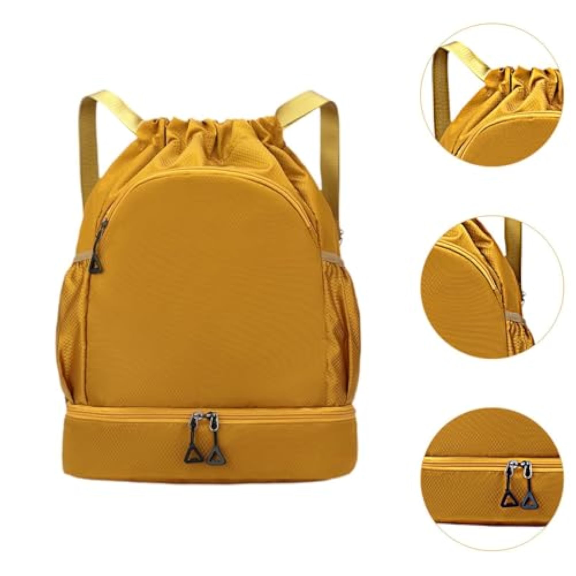 Sports Drawstring Backpack Rucksack for Travel Organizer, Khaki