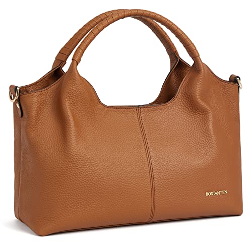 Image of BOSTANTEN Hobo Bags for Women Faux Leather Purses and Satchel Shoulder Bag Bucket Handbags Large Hobo Purse with Tassel -Choice Color.