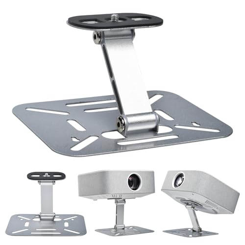 Image of Projector Stand Table, Desktop Foldable Stand, Projector Ceiling Mount, Easy Setup with 180-Degree Adjustment, Compatible with More Projectors for Home,Outdoor,Office (Silver)