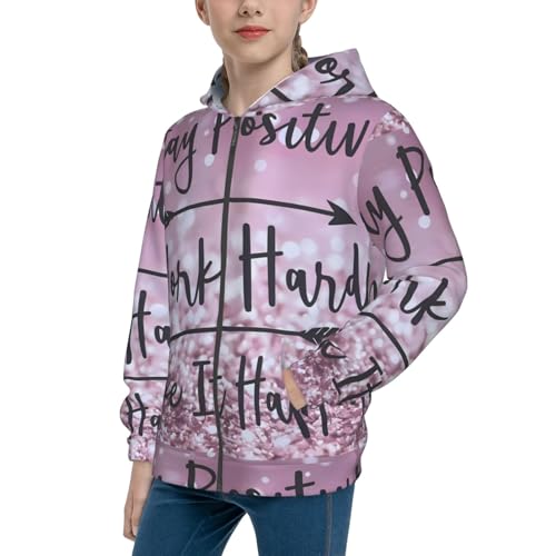 Staying Positive Kids Pullover Hoodies Boys Zip Up Sweatshirts Girls Athletic Clothes with Pocket