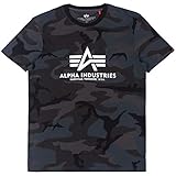 Logo-Print auf der Brust Alpha Industries Basic Small Logo T-Shirt,L,Black Camo