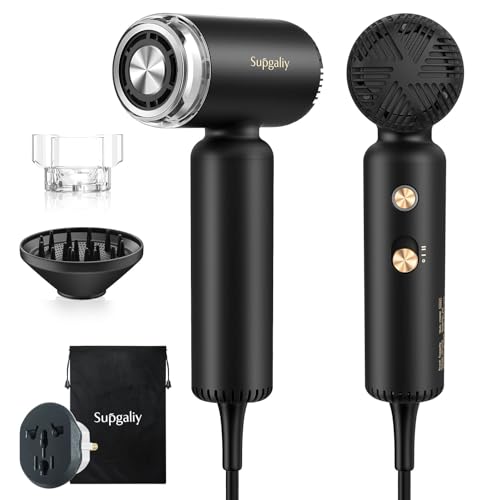 SUPGALIY Dual Voltage Hair Dryer, High-Speed Ionic...
