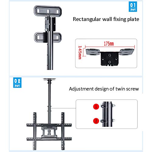 Support plafond TV réglable de 26 à 60 pouces inclinable et orientable