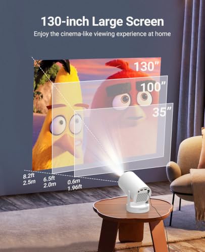Image of Mini Projector, Support 4K 1080P Portable Projector with Electric Focus