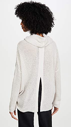 Jack By Bb Dakota Junior's Throw Waffle Stitch Cowl Neck With Split Back, Light Grey, Large #TOP2