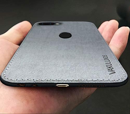 Vaku Oppo F9 / Oppo F9 Pro/Realme 2 Pro Luxico Series Hand-Stitched Cotton Textile Ultra Soft-Feel Shock-Proof Water-Proof Back Cover-Grey