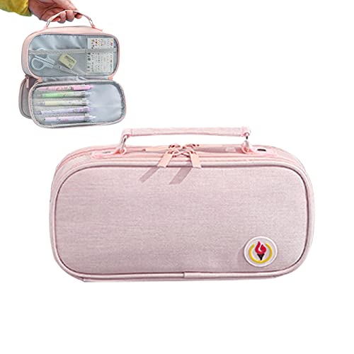 MISOYER Trousse à Crayons Grande capacité,Étui à Crayons Multifonctionnel à Double Fermeture éclair Portable | Sac de Papeterie Simple de Voyage pour Adolescentes Filles Adultes étudiant Cover
