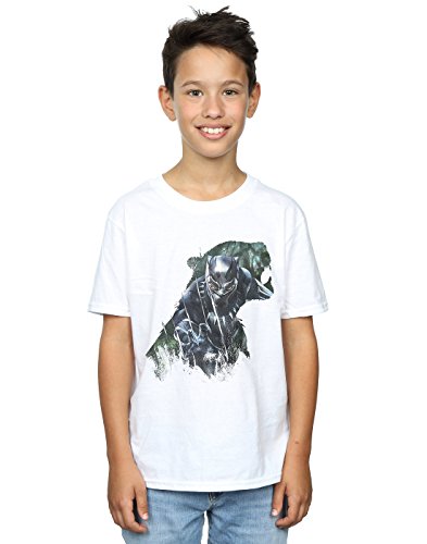 Marvel Boys Black Panther Wild Silhouette T-Shirt White 5-6 Years