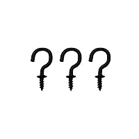 Vista 8 de 100 ganchos de tornillo pequeños de 1/2 pulgada, ganchos de joyería para techo, gancho de cadena de luces, color negro