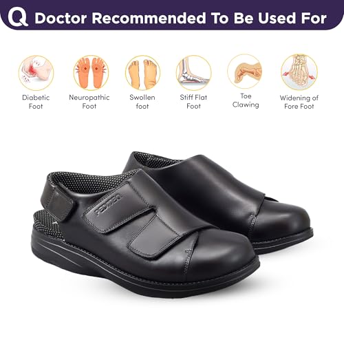 Image of DC2 Ancona Diabetic Sandals for Men | High Adjustability | Wide Fit | Seamless Lining | Genuine Leather Diabetic Footwear | Neuropathy Footwear