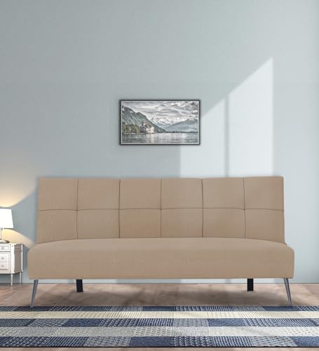 Image of Adorn India Xander 3 Seater Sofa Cum Bed (Beige) (3 Year Warranty)