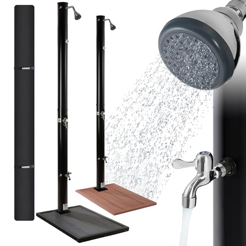 Arebos Solardusche 20 Liter & Bodenelement Anthrazit | inklusive...