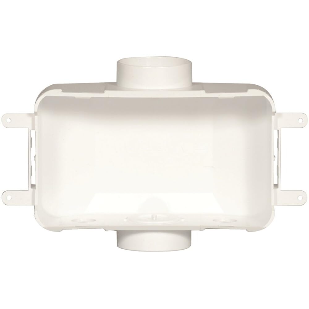 Oatey 38120 Centro II zwykły zawór pralki pudełko wylotowe, białe, 20 cm szer. x 10-3/10 cm wys. x 7,6 cm gł