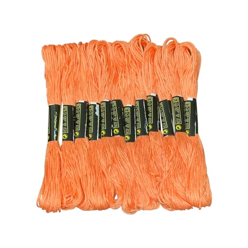 12 Skeins Embroidery Floss Orange Color, Friendship Bracelet String Cross Stitch Embroidery Thread Floss Bracelet Making Yarn, Craft FlossοΌOrangeοΌ