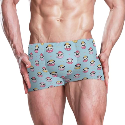 Cute Panda Mens Swim Trunk Swimwear Bathing Suit Swim Brief Square Leg Board Short S B04042012