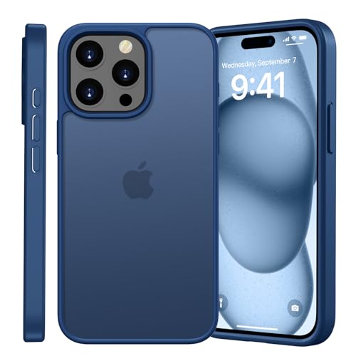 Kukiwhy für iPhone 15 Pro Max Hülle 6,7 Zoll, Stoßfest Militärstandard Anti-Kratzen Schutzhülle, Durchscheinende Rücksei...