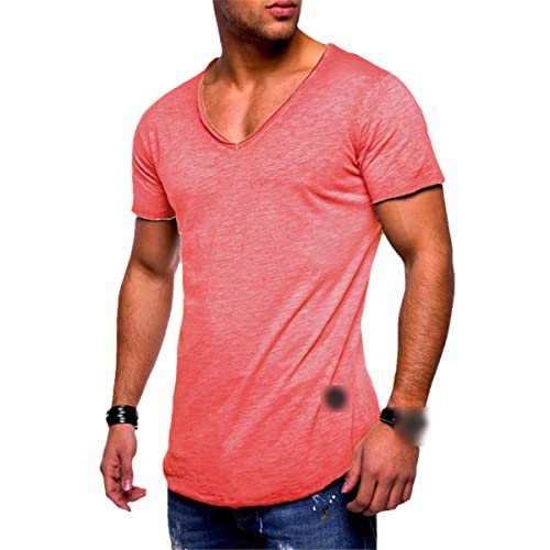 T-shirt coton homme hip-hop de qualité supérieure vieux rose XL B208