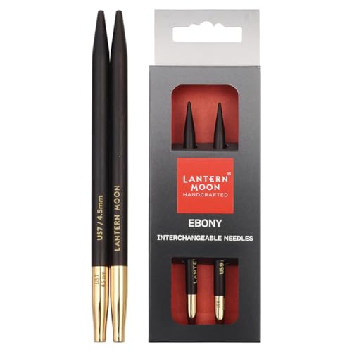 Image of Lantern Moon Ebony Wood Interchangeable Circular Knitting Needles 5 inch (13cm) | US Size 7 (4.5mm)