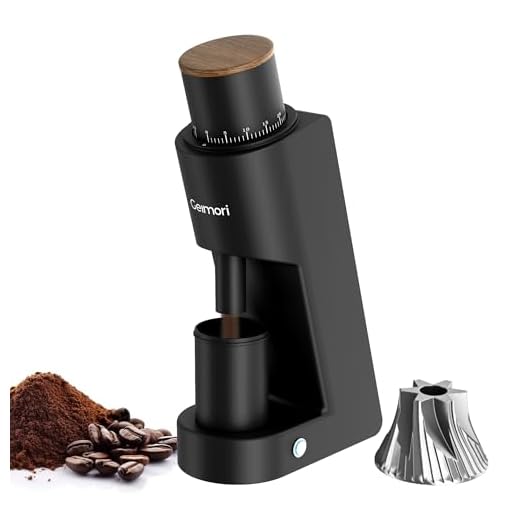 Single Dose Coffee Grinder,Wirsh Geimori GU38 Coffee Grinder with 38mm 6-Core Stainless Steel Conical Burr, 0.01mm Stepless Adjustment, Low Retention Espresso Grinder with Magnetic Dosing Cup,Upgrade