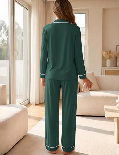 Image of ZMJ Womens Pajamas Sets 2 Piece Long Sleeve and Pant Pj Sets Button Up Sleepwear